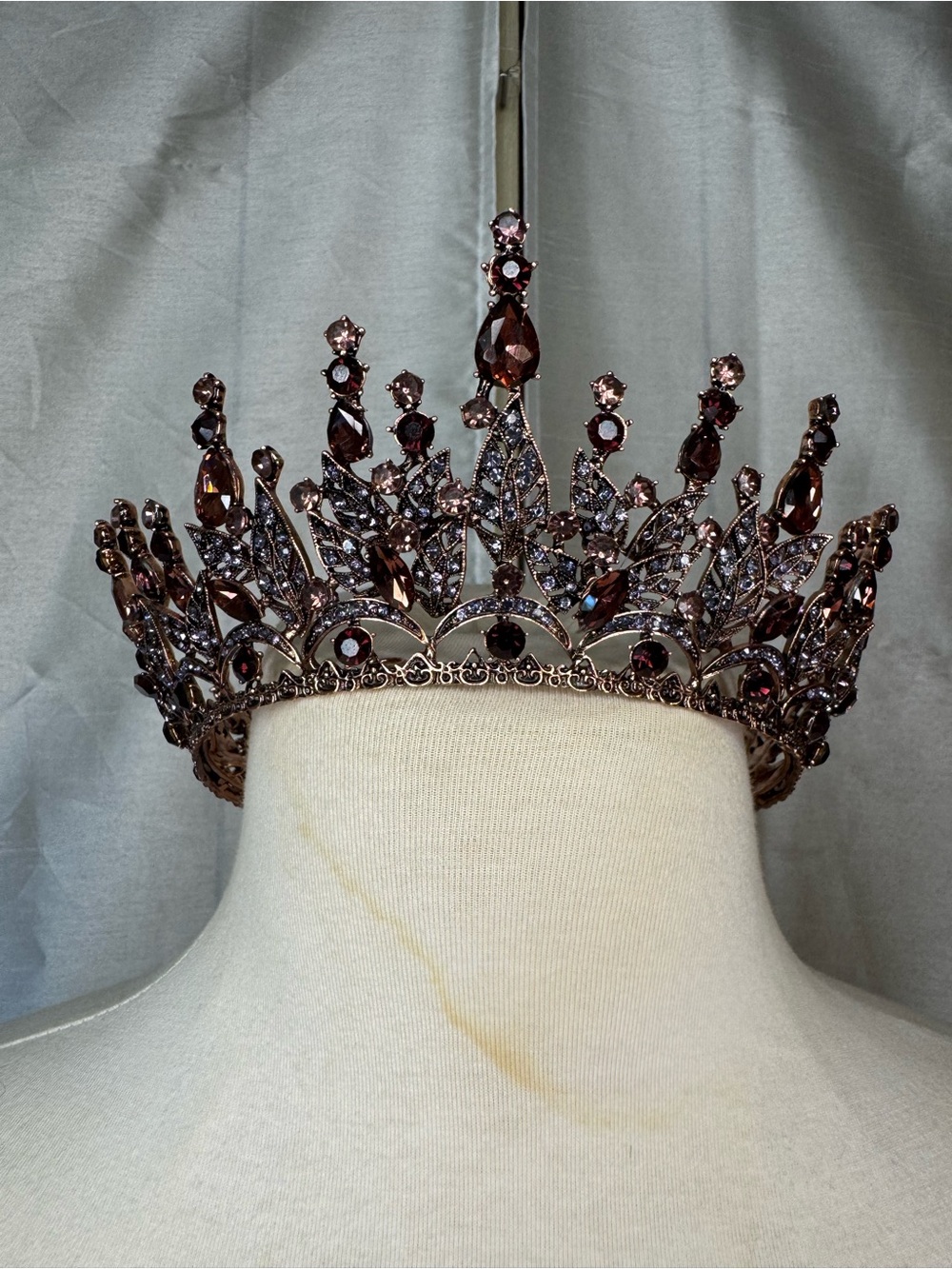 Rose Gold gothic Crystal Tiara Crown - Women Accessories